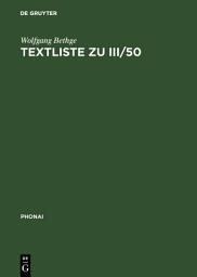 Icon image Textliste zu III/50: Festschrift für Eberhard Zwirner. Teil I