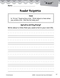 Icon image Frog and Toad Together Reader Response Writing Prompts