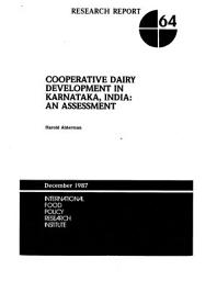 Icon image Cooperative Dairy Development in Karnataka, India: An Assessment