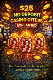 Icon image $25 No Deposit Casino Offers Explained: How Standard Free Chip Bonuses Compare Across Casinos