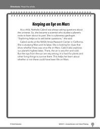 Icon image Test Prep Level 1: Keeping an Eye on Mars Comprehension and Critical Thinking