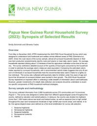 Icon image Papua New Guinea rural household survey (2023): Synopsis of selected results