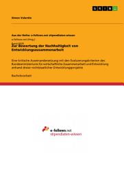 Icon image Zur Bewertung der Nachhaltigkeit von Entwicklungszusammenarbeit: Eine kritische Auseinandersetzung mit den Evaluierungskriterien des Bundesministeriums für wirtschaftliche Zusammenarbeit und Entwicklung anhand dreier nichtstaatlicher Entwicklungsprojekte