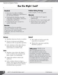 Icon image Operations and Algebraic Thinking Leveled Problems: Equivalent Expressions: Equivalent Expressions