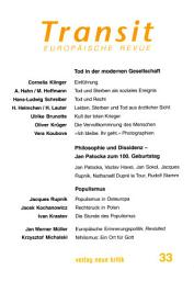 Icon image Transit 33. Europäische Revue: Tod in der modernen Gesellschaft