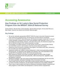 Icon image Accessing Aswesuma: Key findings on Sri Lanka’s new social protection program from the bright 2024-25 national survey