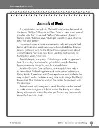 Icon image Test Prep Level 3: Animals at Work Comprehension and Critical Thinking