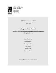 Icon image Is irrigation fit for purpose? A review of the relationships between scheme size and performance of irrigation systems