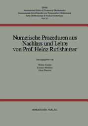 Icon image Numerische Prozeduren: Aus Nachlass und Lehre