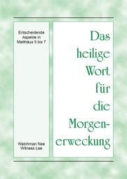 Icon image Entscheidende Aspekte in Matthäus 5 bis 7