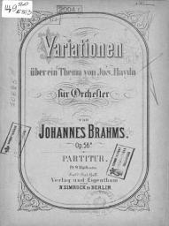 Icon image Variationen uber ein Thema v. Jos. Haydn fur Orchester v. Johannes Brahms