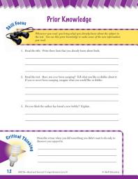 Icon image Read & Succeed Comprehension Level 6: Prior Knowledge Passages and Questions