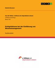 Icon image Erfolgsfaktoren bei der Einführung von Wissensmanagement