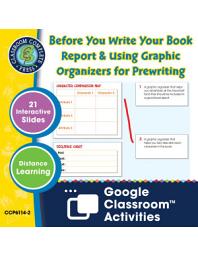 Icon image How to Write a Book Report: Before You Write Your Book Report & Using Graphic Organizers for Prewriting - Google Slides Gr. 5-8