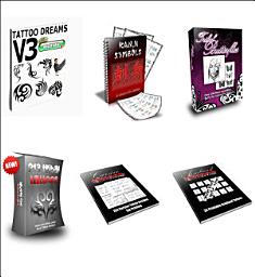 Icon image Tribal Tattoos Paket. 6 eBooks Tribal Tattoo Design Vorlagen.: Tattoo Dreams. Kanjii Symbole Tattoos. Tribal Tattoos. Tribal Schmetterlinge. Cursive Tattoos. Cursive Armband Tattoos.