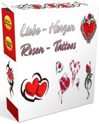 Icon image Liebe - Herzen - Rosen Tattoo Vorlagen: Große Auswahl an Tattoo Design Vorlagen mit dem Motiv Liebe - Herzen - Rosen.: Starke Designs und präzise Linienführung die jedes Tattoo Herz höher schlagen lassen !
