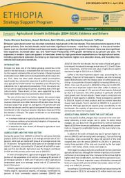 Icon image Synopsis, Agricultural growth in Ethiopia (2004-2014): Evidence and drivers