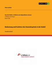 Icon image Bedeutung und Funktion des Stammkapitals in der GmbH