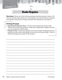 Icon image The Great Gatsby Reader Response Writing Prompts
