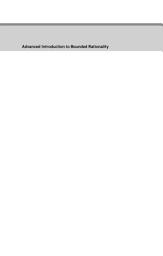Icon image Advanced Introduction to Bounded Rationality
