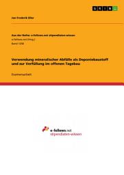 Icon image Verwendung mineralischer Abfälle als Deponiebaustoff und zur Verfüllung im offenen Tagebau
