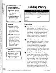 Icon image Academic Vocabulary Level 4--Reading Poetry