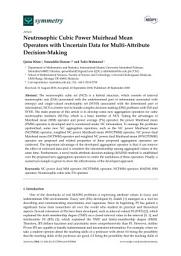 Icon image Neutrosophic Cubic Power Muirhead Mean Operators with Uncertain Data for Multi-Attribute Decision-Making