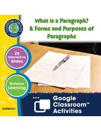 Icon image How to Write a Paragraph: What is a paragraph? & Forms and Purposes of Paragraphs - Google Slides Gr. 5-8