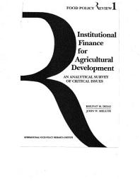 Icon image Institutional Finance for Agricultural Development: An Analytical Survey of Critical Issues