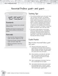 Icon image Content-Area Vocabulary Level 3--Numerical Prefixes quadr- and quart-
