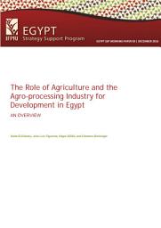 Icon image The role of agriculture and the agro-processing industry for development in Egypt: An overview