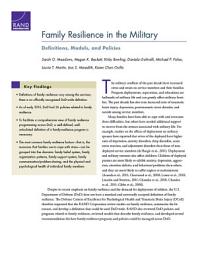 Icon image Family Resilience in the Military: Definitions, Models, and Policies