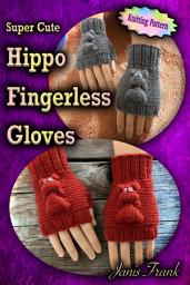 Icon image Super Cute Hippo Fingerless Gloves - Knit Flat with 2 Needles