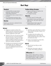 Icon image Ratios and Proportional Relationships Leveled Problems: Ratio and Money: Ratio and Money