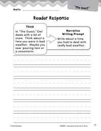 Icon image Owl at Home Reader Response Writing Prompts