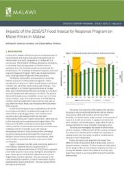 Icon image Impacts of the 2016/17 food insecurity response program on maize prices in Malawi: Synopsis