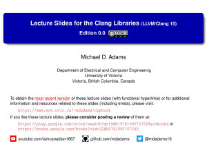 Icon image Lecture Slides for the Clang Libraries [LLVM/Clang 15] (Edition 0.0)