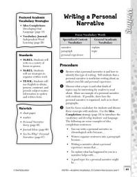 Icon image Academic Vocabulary Level 1--Writing a Personal Narrative