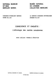 Icon image Conscience et enquête: L'ethnologie des réalités canadiennes