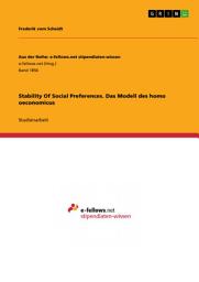 Icon image Stability Of Social Preferences. Das Modell des homo oeconomicus