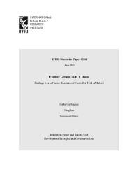 Icon image Farmer groups as ICT Hubs: Findings from a cluster-randomized controlled trial in Malawi