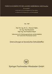 Icon image Untersuchungen an keramischen Schneidstoffen