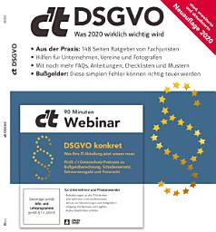 Icon image c't DSGVO 2020 - Was 2020 wirklich wichtig wird: Der Ratgeber c't DSGVO erscheint als stark erweiterte und aktualisierte Neuauflage mit noch mehr FAQs, Anleitungen, Checklisten und Mustern und unterstützt Unternehmer und Privatpersonen beim täglichen Umgang mit der Datenschutz-Grundverordnung.