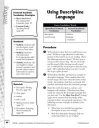 Icon image Academic Vocabulary Level 2--Using Descriptive Language
