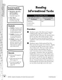 Icon image Academic Vocabulary Level 4--Reading Informational Texts