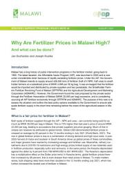Icon image Why are fertilizer prices in Malawi high? And what can be done?