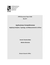 Icon image Agribusiness competitiveness: Applying analytics, typology, and measurements to Africa