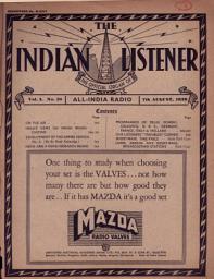Icon image THE INDIAN LISTENER: Vol. I. No. 16. (7th AUGUST 1936)