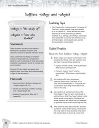 Icon image Content-Area Vocabulary Level 4--Suffixes -(o)logy and -ologist