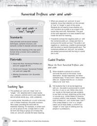 Icon image Content-Area Vocabulary Level 3--Numerical Prefixes uni- and unit-